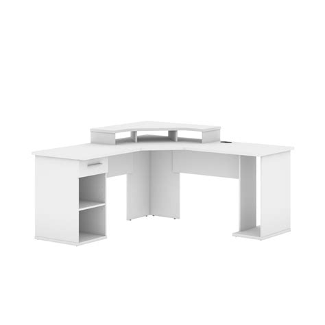 Bestar Hampton L Shaped Corner Gaming Desk In White