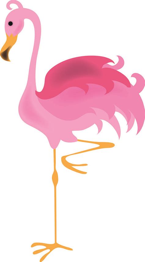 Clip Art Illustration Of Pink Flamingo Standing On One Leg A Photo On