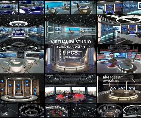 Artstation Virtual Tv Studio Sets Collection Vol 13 9 Pcs Design