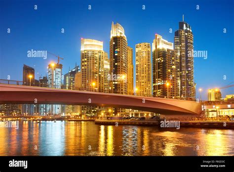 Dubai City Skyline At Night Hi Res Stock Photography And Images Alamy