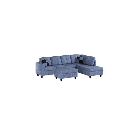Beverly Fine Furniture Right Facing Linen Russes Sectional Sofa
