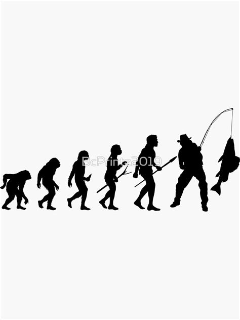 Funny Evolution Of Man And Boat Fishing Sticker For Sale By