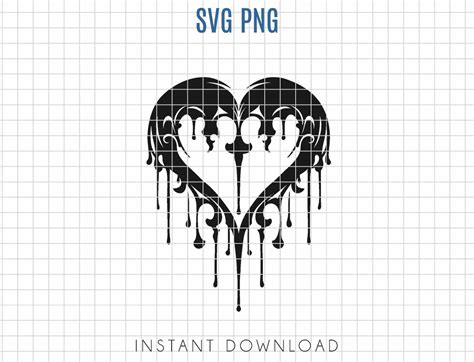 Dripping Heart Svg Dripping Victorian Heart Easy To Cut Dripping Love