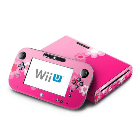 Wii U Skin Retro Pink Flowers Decalgirl