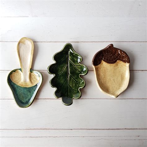 Ceramic Acorn Spoon Rest Handmade Woodland Kitchen Decor Etsy