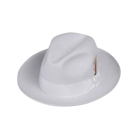 Deluxe Gangster Fedora Hat In White Nht23d 70 12500 Ez Tuxedo