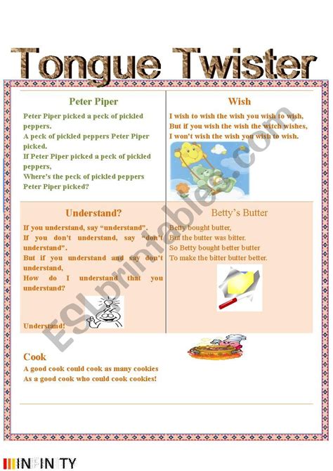 Tongue Twister Esl Worksheet By Mabelw