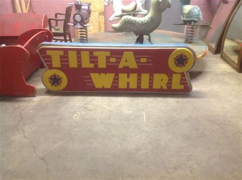 Vintage Tilt A Whirl Ride Sign Obnoxious Antiques