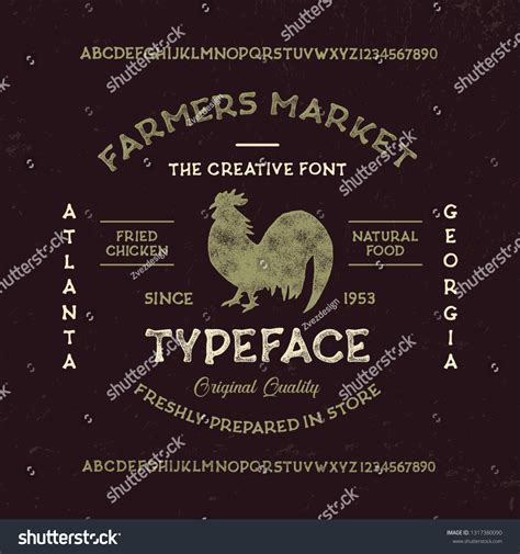 Farmers Market Font Original Handmade Modern Stock Vector Royalty Free