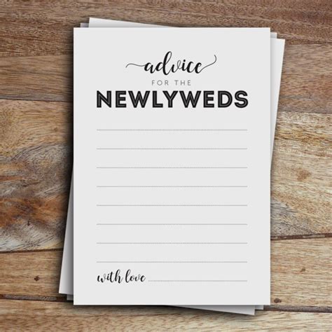 Advice Card For Newlyweds Wedding Advice Cards Printable Etsy Australia