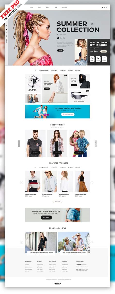 Fashion E Commerce Website Home Page Psd