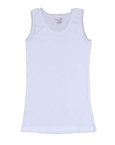 Girls Undershirt Tank Top With Lace Trim Pack Of 6 White White