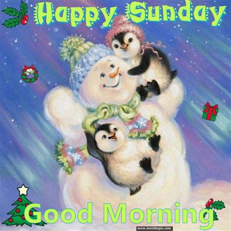 Snowman And Penguins Happy Sunday Good Morning Pictures Photos And