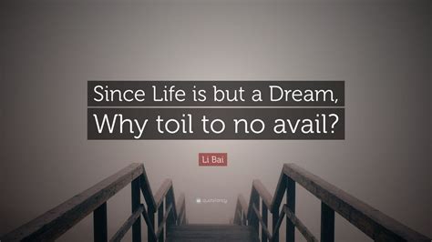 Li Bai Quote “since Life Is But A Dream Why Toil To No Avail” 12