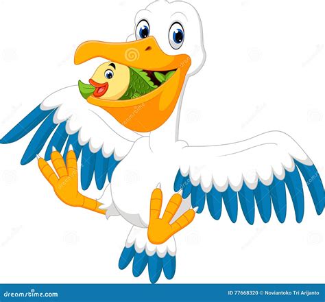 Cute Pelican Cartoon Vector Illustration 71476272