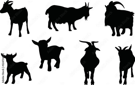 Pygmy Goat Eps Vector Silhouette Logo Pygmy Goat Eps Vector Cut