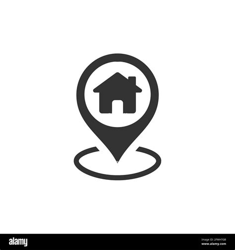 Location Pin With House Black Vector Icon Home Marker Pointer Symbol