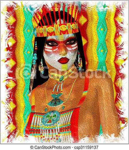 Cultured Colors A Native American Woman In Our Unique Digital Art Style A Brilliant