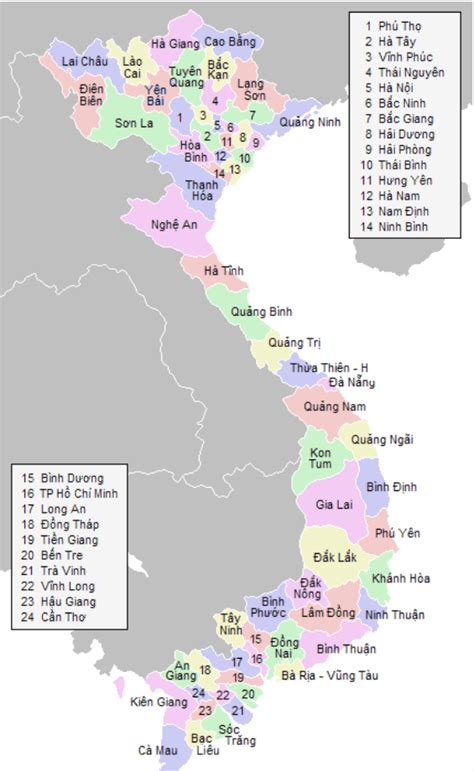 Bản đồ Các Tỉnh Bản đồ địa Lý Việt Nam Các Tỉnh được Cung Cấp Thường Xuyên