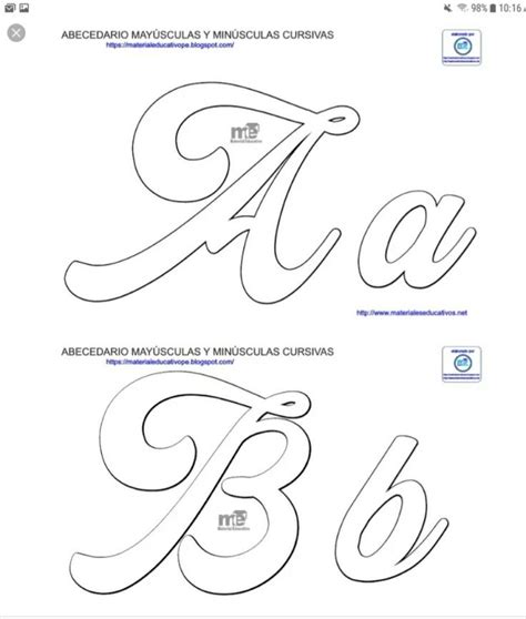 Cursiva Mayuscula Abecedario Moldes De Letras Grandes Y Bonitas Para