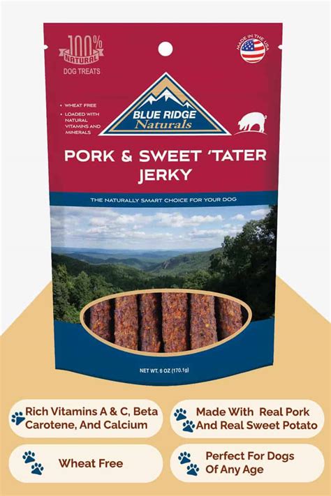 Pork And Sweet Potato Jerky Dog Treats Blue Ridge Naturals