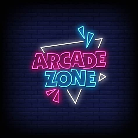 Premium Vector Arcade Zone Neon Signs Style Text