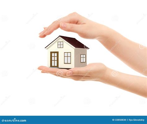 Picture Of Woman S Hands Holding A House Stock Photo Image Of Deal