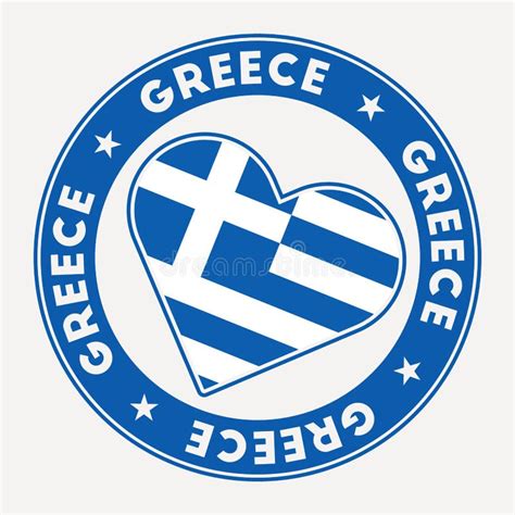 Greece Heart Flag Badge Stock Vector Illustration Of Postal 247029531