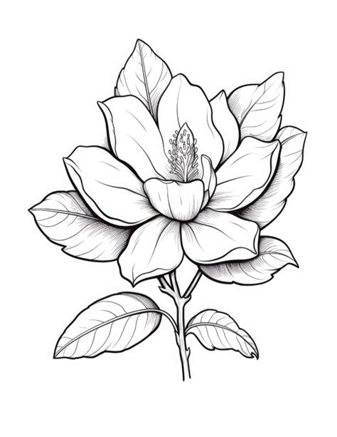 Free Printable Magnolia Blooms Magnolia Coloring Page For Kids And Adults