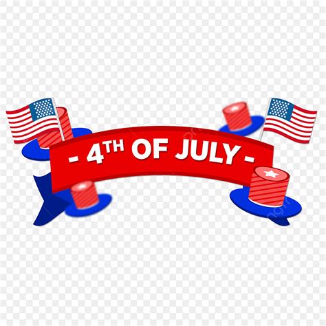 Happy Th Of July Clipart Hd PNG Th Of July Text On Ribbon Holiday America Th PNG Image