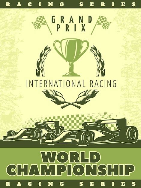 Free Vector Racing Green Poster With Sport Cars And Description Of