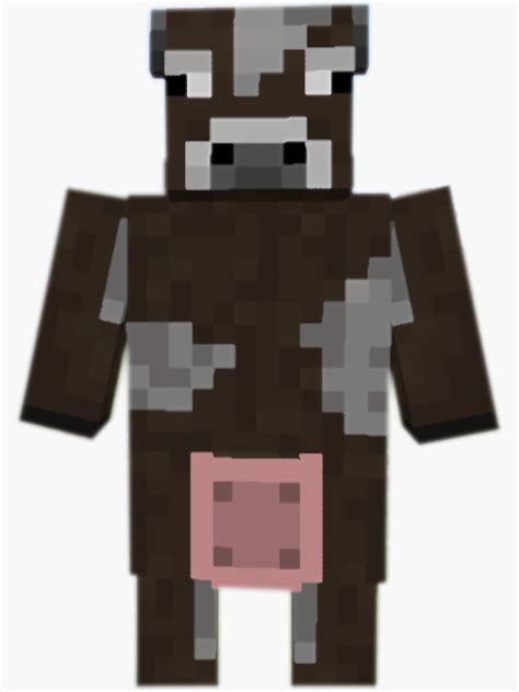 Minecraft Cow Cursed Meme Sticker For Sale By Thekeytoreality Redbubble