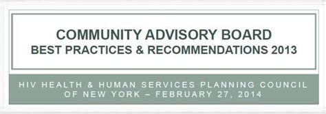 community advisory board best practices and recommendations ny hiv planning council
