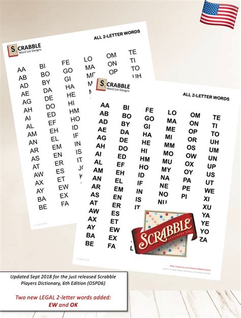 Pdf Scrabble Word List Cheat Sheet Acceptable 2 Letter Words Etsy