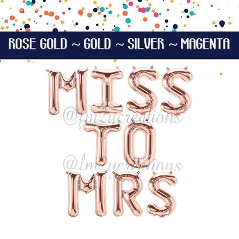 Miss To Mrs Balloons Miss To Mrs Banner Letter Balloons Bride To Be Bachelorette