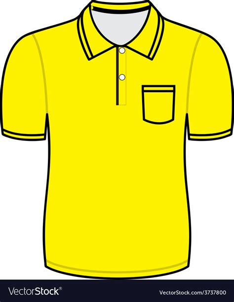 Yellow Polo Shirt Outline Royalty Free Vector Image