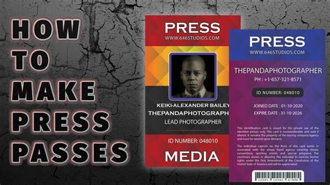 Make Your Own Press Media Pass For Photography And Video Events Legal