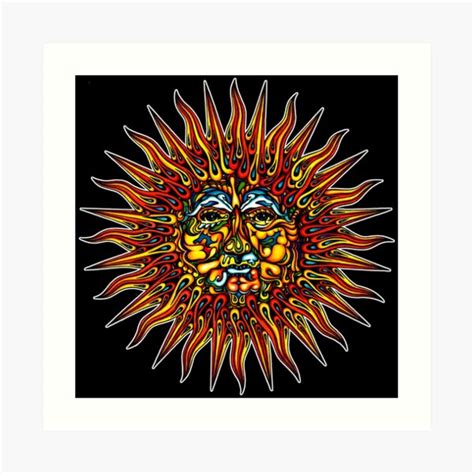 Psychedelic Sun Art Print By Sandersart Redbubble