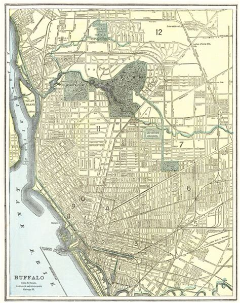 1891 Antique Buffalo Street Map Of Buffalo New York Vintage Etsy