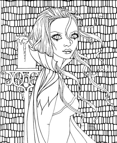 Horror Vampire Girl Coloring Page Download Print Or Color Online For