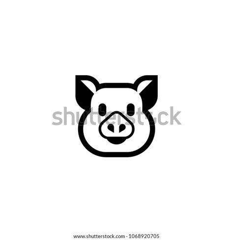 Pig Icon Pig Head Illustration Stock Vector Royalty Free 1068920705