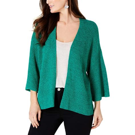 Buy Style And Co Womens Kimono Sleeve Open Front Cardigan Sweater Green