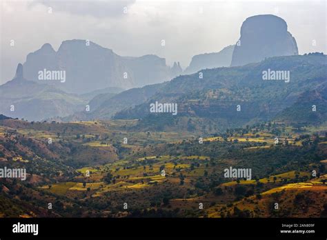 Breathtaking View Of The Simien Mountains National Park Ethiopia Stock