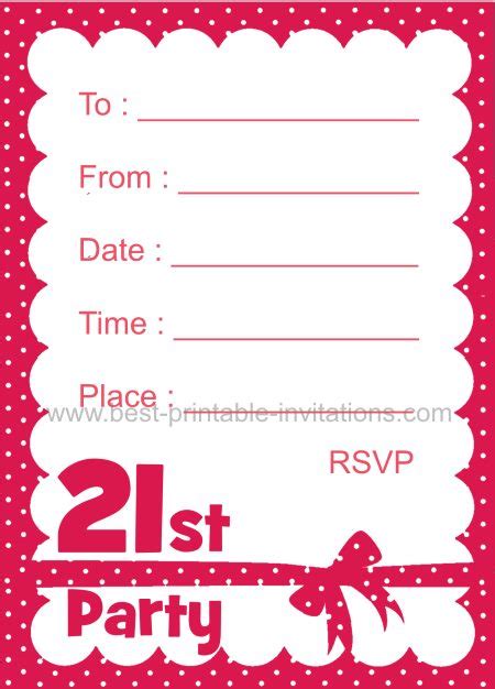 Check out our selection of 21st birthday cards on zazzle to help celebrate the occasion! Free Printable 21st Birthday Invitation