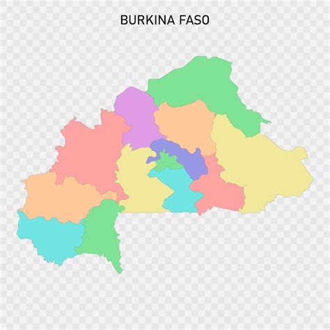 Premium Vector Isolated Colored Map Of Burkina Faso
