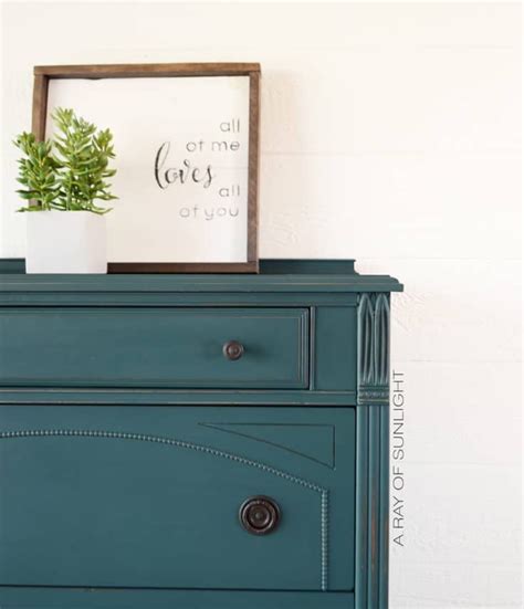 Update Your Old Worn Out Antique Dresser With Some Fun Teal Chalk Paint