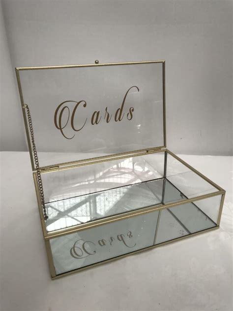 Glass Card Box Gold A Touch Of Elegance