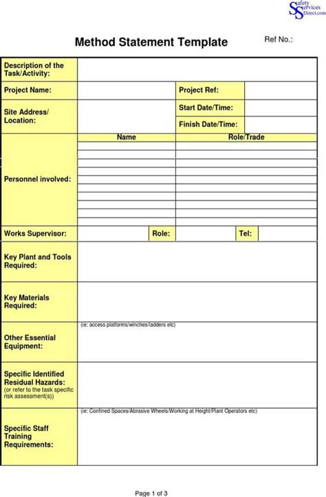 Printable Method Statement Pdf Forms And Templates Fillable Vrogue