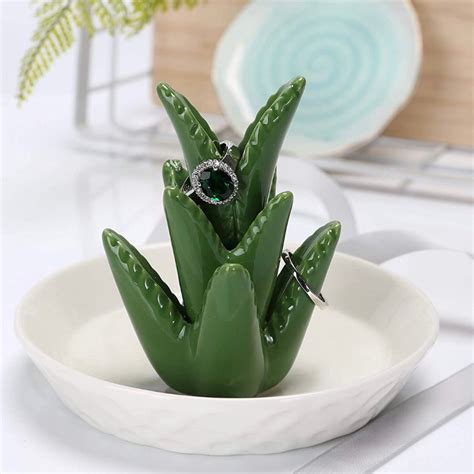 Cute Aloe Plant Ceramic Ring Tray Holder Dish Trinket Jewelry Etsy