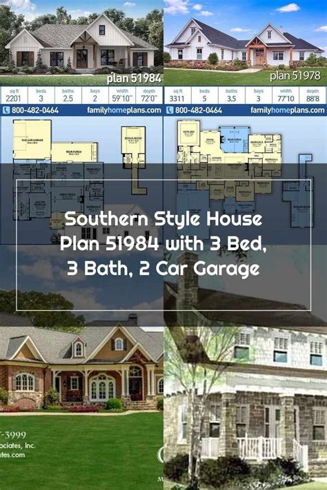 Southern House Plans Southern Style House Plan 51984 With 3 Bed 3 Bath